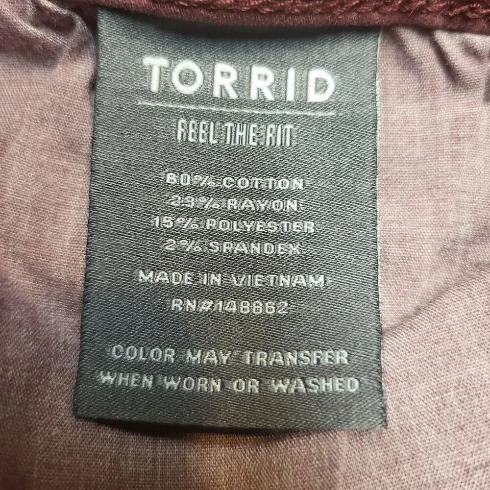Torrid Jeans Womens 18 Plus Red Slim Jegging Stretch 5-Pocket